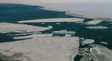 青海湖正式开湖 湖冰开始大面积融化