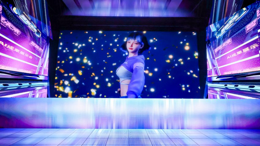 超写实虚拟偶像鹿晓希LUCY为观众献上空灵动听的科技之音。主办方供图