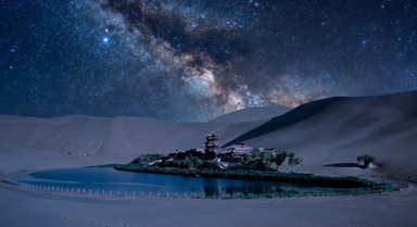 延时摄影看敦煌大漠星河