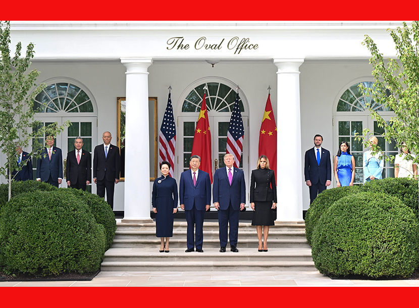 习近平出席美国总统特朗普在白宫举行的欢迎仪式
